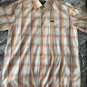 Avirex button down plaid short sleeve size Large